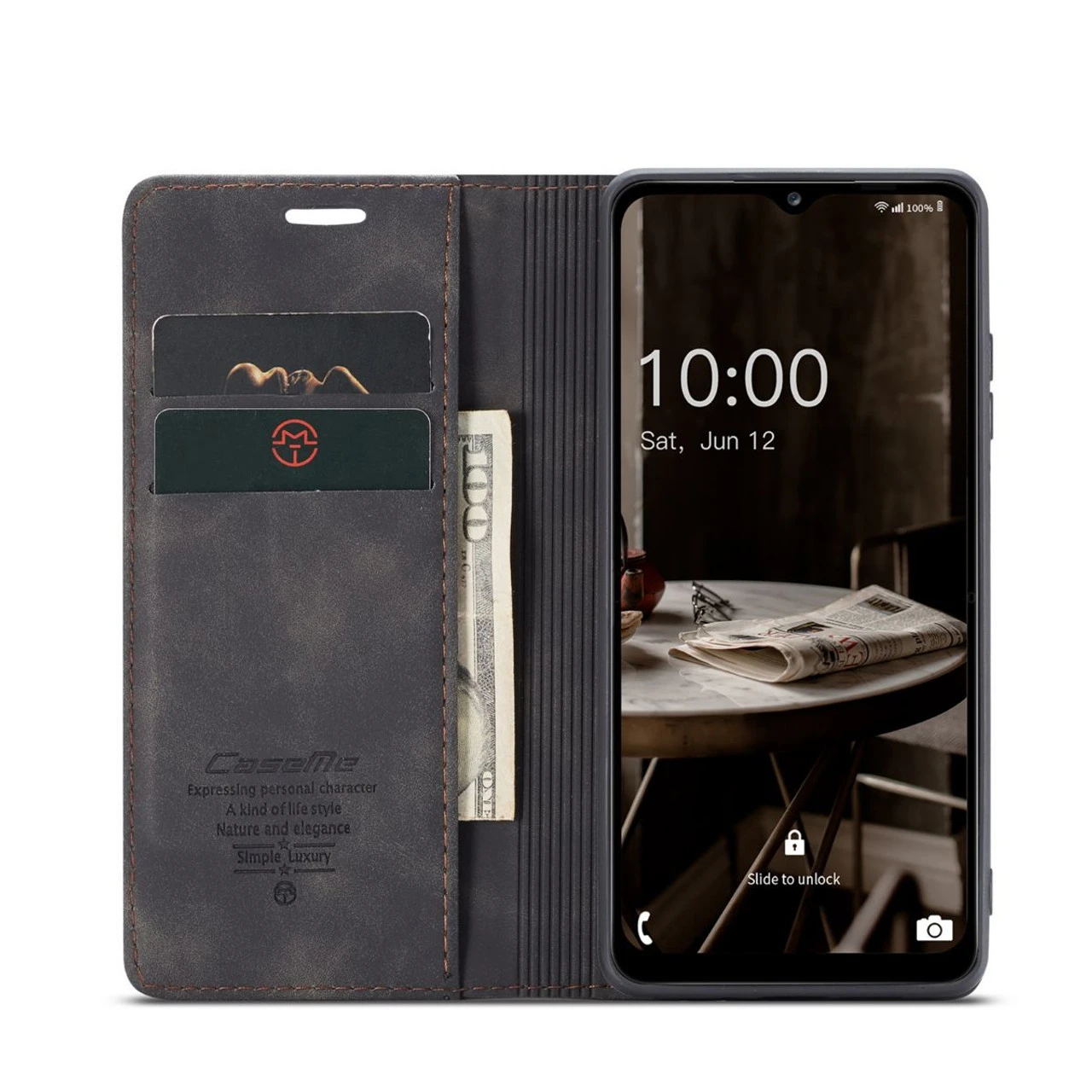 Black Compact Flip Quality Wallet Case Cover For Galaxy A14 5G 1 Black Compact Flip Quality Wallet Case Cover For Galaxy A14 5G