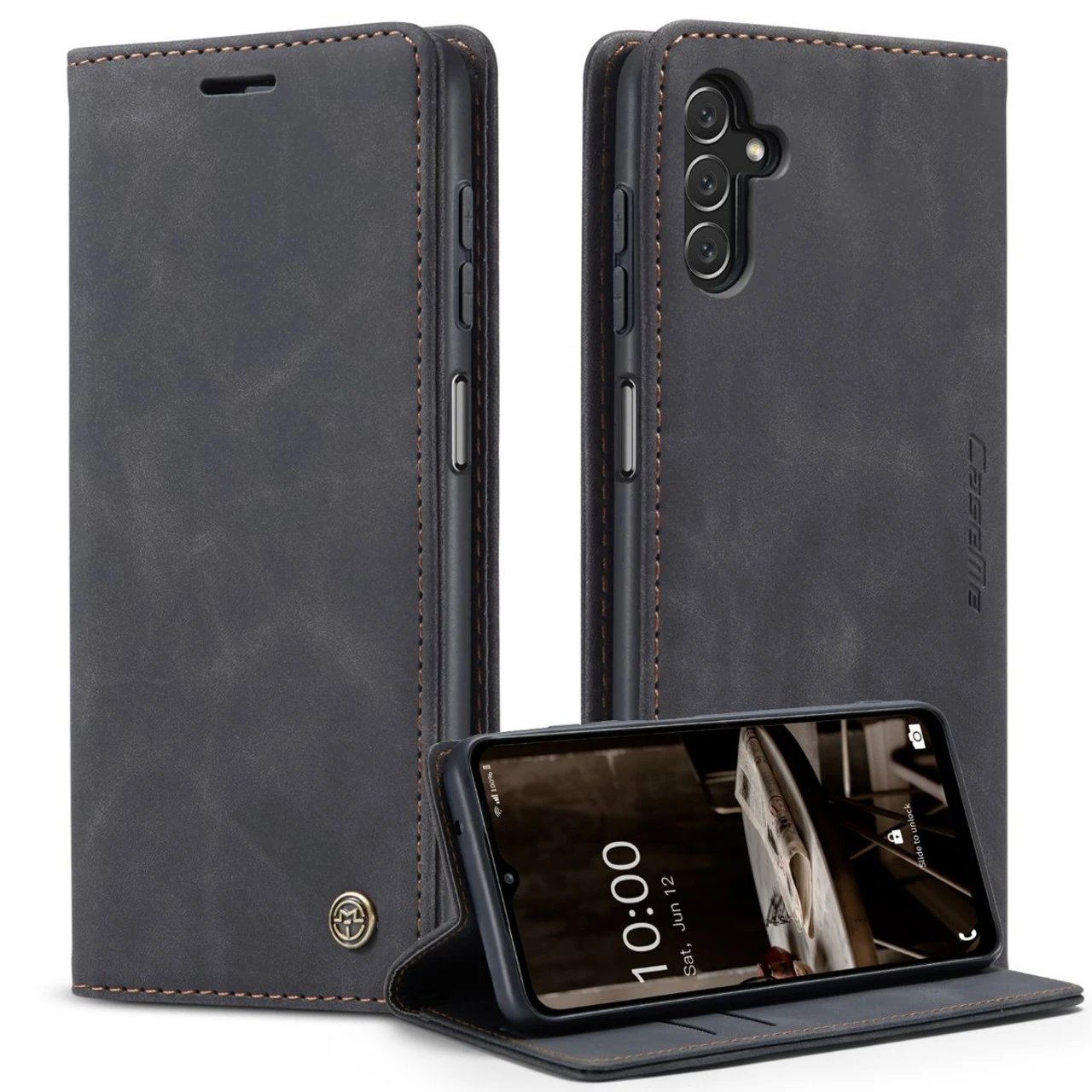 Black Compact Flip Quality Wallet Case Cover For Galaxy A14 5G 5 Black Compact Flip Quality Wallet Case Cover For Galaxy A14 5G - Image 5