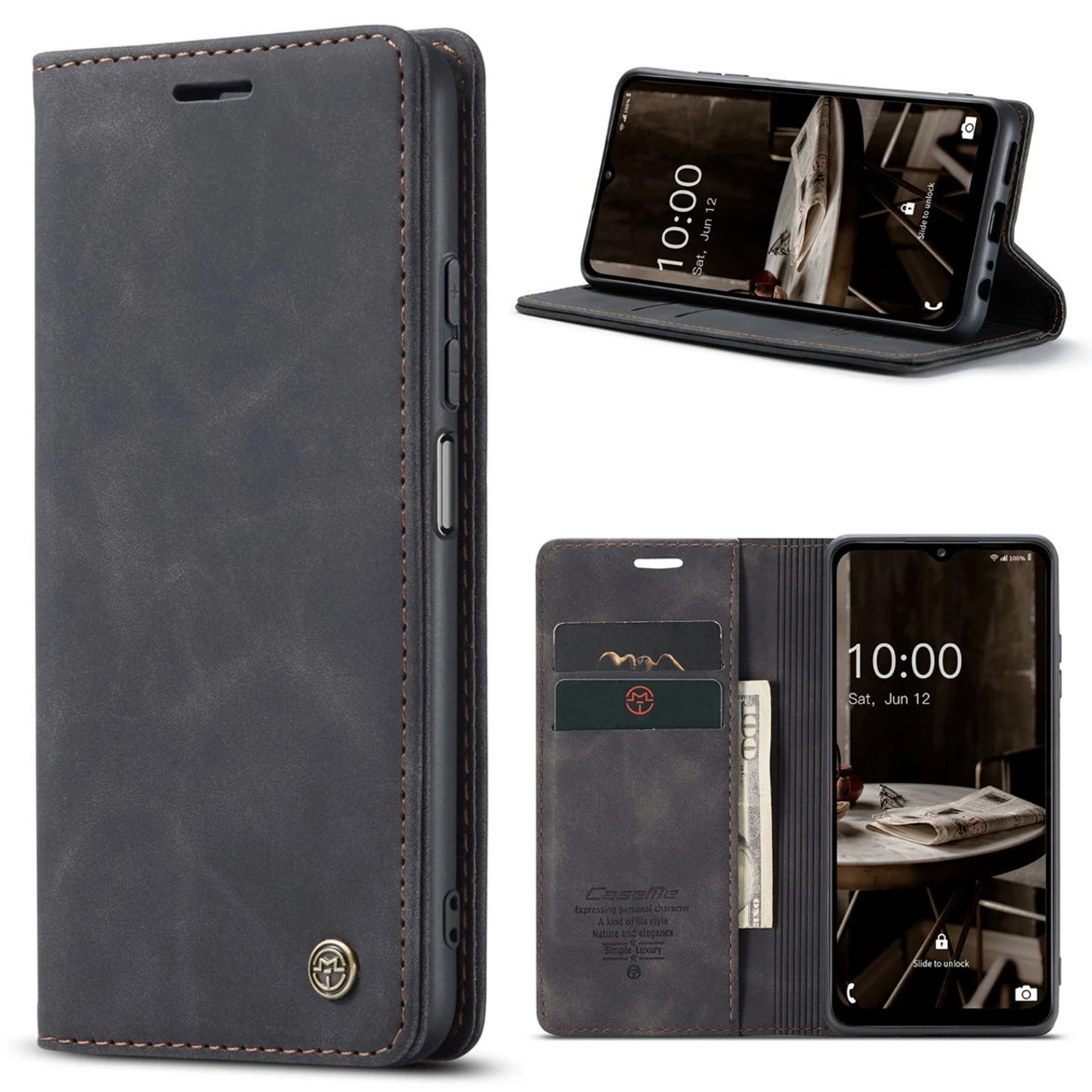 Black Compact Flip Quality Wallet Case Cover For Galaxy A14 5G 6 Black Compact Flip Quality Wallet Case Cover For Galaxy A14 5G - Image 6