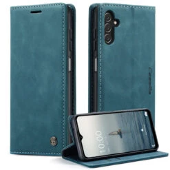 Blue Galaxy A14 5G CaseMe Slim Magnetic Classy Wallet Case -Cheap NewCase Store galaxy a14 5g caseme slim wallet blue 5 36341.1687255994