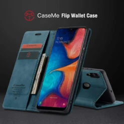 Blue CaseMe Slim Magnetic Quality Wallet Case For Galaxy A20 / A30 -Cheap NewCase Store galaxy a20 a30 caseme wallet blue 3 42336.1687311674