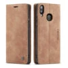 Brown CaseMe Slim Magnetic Elegant Wallet Case For Galaxy A20 / A30