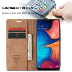Brown CaseMe Slim Magnetic Elegant Wallet Case For Galaxy A20 / A30 -Cheap NewCase Store galaxy a20 a30 caseme wallet brown 3 15046.1569799868
