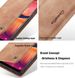 Brown CaseMe Slim Magnetic Elegant Wallet Case For Galaxy A20 / A30 -Cheap NewCase Store galaxy a20 a30 caseme wallet brown 5 24392.1569799868