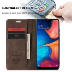 Coffee CaseMe Compact Flip Classy Wallet Case For Galaxy A20 / A30 -Cheap NewCase Store galaxy a20 a30 caseme wallet coffee 3 63289.1648093495