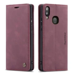 Wine CaseMe Compact Flip Premium Wallet Case For Galaxy A20 / A30