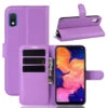 Purple Samsung Galaxy A20 / A30 Premium Litchi Wallet Case Cover