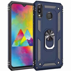 Navy Slim Armor 360 Rotating Stand Metal Case For Galaxy A20 / A30