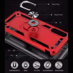 Red Galaxy A20 / A30 Heavy Duty 360 Rotating Metal Stand Case Cover 9 Red Galaxy A20 / A30 Heavy Duty 360 Rotating Metal Stand Case Cover -Cheap NewCase Store galaxy a20 a30 metal rotating case red 3 07868.1562060749