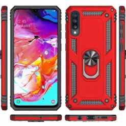 Red Galaxy A50 Slim Heavy Duty 360 Rotating Metal Ring Stand Case -Cheap NewCase Store galaxy a20 a30 metal rotating case red 7 09715.1681439039