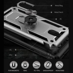 Silver Galaxy A70 Slim Armor 360 Rotating Metal Ring Stand Case Cover 9 Silver Galaxy A70 Slim Armor 360 Rotating Metal Ring Stand Case Cover -Cheap NewCase Store galaxy a20 a30 metal rotating case silver 4 51083.1562126431