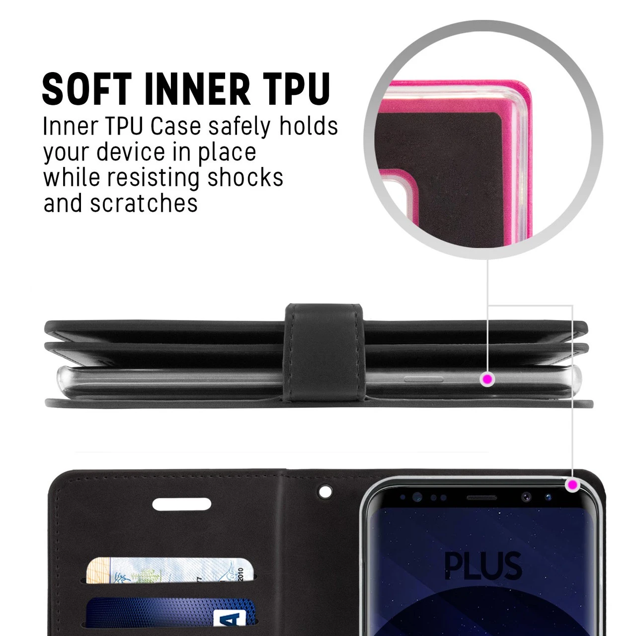 Black Galaxy A20 Genuine Mercury Mansoor Wallet Case Cover 5 Black Galaxy A20 Genuine Mercury Mansoor Wallet Case Cover - Image 5