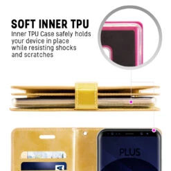 Gold Mercury Mansoor Wallet 9 Card Slot Case For Samsung Galaxy A50 -Cheap NewCase Store galaxy a20 a50 a70 mansoor diary gold 4 32072.1591530434