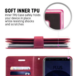 Classy Wine Galaxy A20 Mercury Mansoor Wallet 9 Card Slot Case -Cheap NewCase Store galaxy a20 a50 a70 mansoor diary wine 5 84051.1591510122