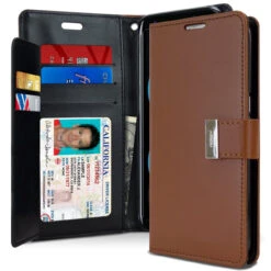 Vintage Brown Galaxy A70 Mercury Rich Diary Card Slot Wallet Card