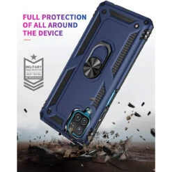 Navy Galaxy A22 4G Slim Armour 360 Degree Ring Stand Case -Cheap NewCase Store galaxy a22 4g metal ring kickstand case navy 5 91024.1642919759