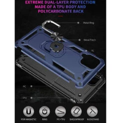 Navy Galaxy A22 4G Slim Armour 360 Degree Ring Stand Case -Cheap NewCase Store galaxy a22 4g metal ring kickstand case navy 8 55217.1642919759