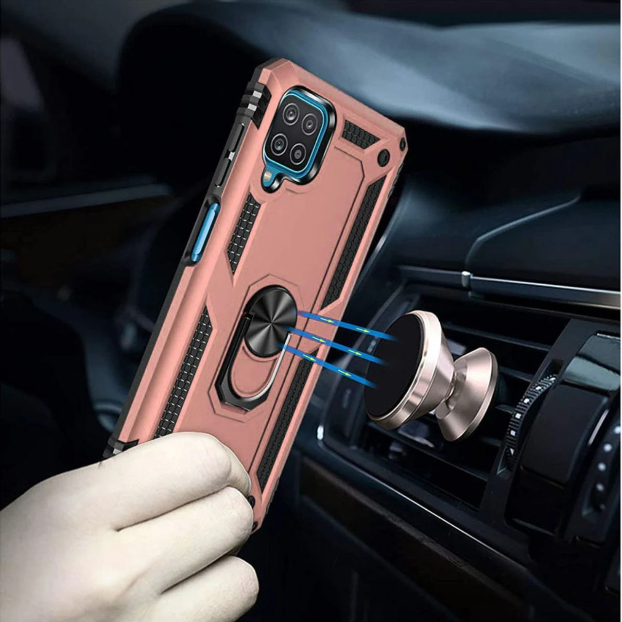 Rose Gold Galaxy A22 4G Heavy Duty 360 Rotating Metal Ring Stand Case 7 Rose Gold Galaxy A22 4G Heavy Duty 360 Rotating Metal Ring Stand Case - Image 7