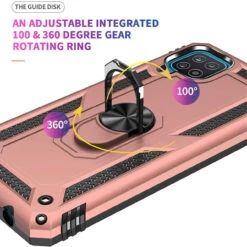 Rose Gold Galaxy A22 4G Heavy Duty 360 Rotating Metal Ring Stand Case 12 Rose Gold Galaxy A22 4G Heavy Duty 360 Rotating Metal Ring Stand Case -Cheap NewCase Store galaxy a22 4g metal ring kickstand case rose gold 3 53769.1642919746