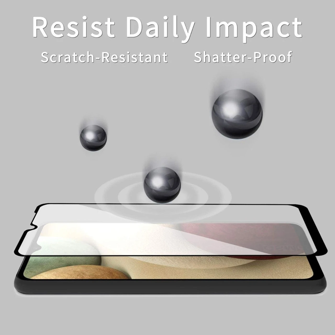 Black Galaxy A22 5G 9D Full Cover Tempered Glass Screen Protector 2 Black Galaxy A22 5G 9D Full Cover Tempered Glass Screen Protector - Image 2