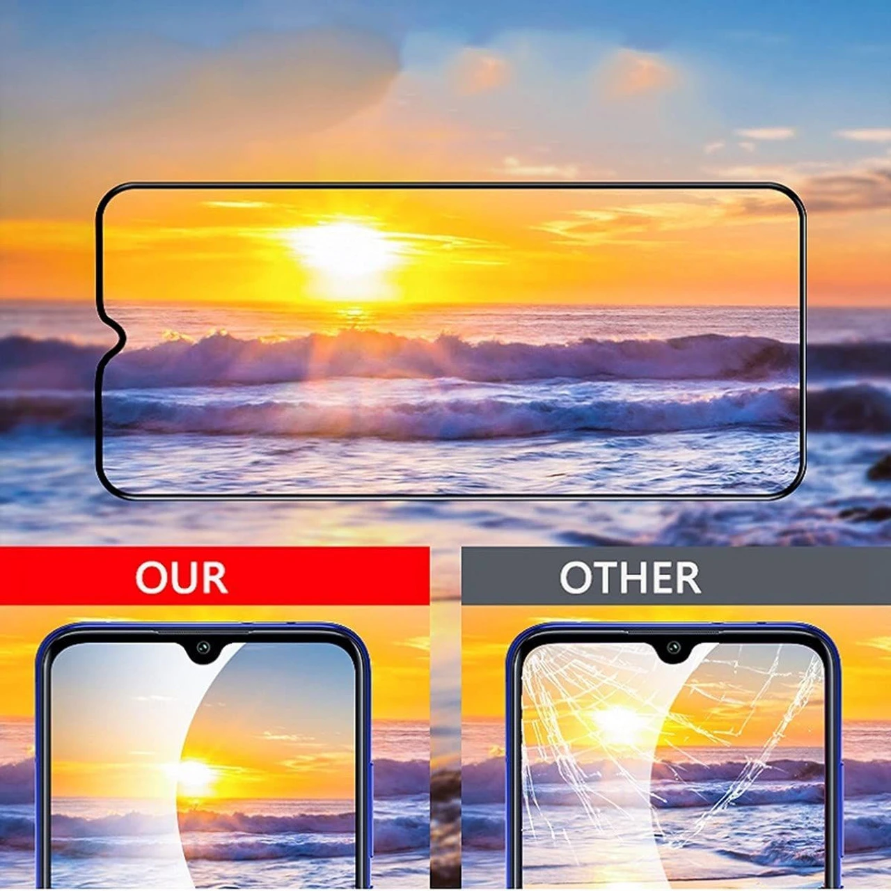 Black Galaxy A22 5G 9D Full Cover Tempered Glass Screen Protector 6 Black Galaxy A22 5G 9D Full Cover Tempered Glass Screen Protector - Image 6