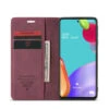 Wine Galaxy A22 5G CaseMe Slim Soft Wallet Case Cover