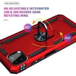 Red Metal 360 Degree Ring Holder Stand Case For Galaxy A22 5G 10 Red Metal 360 Degree Ring Holder Stand Case For Galaxy A22 5G -Cheap NewCase Store galaxy a22 5g metal ring shock proof case red 5 82980.1642919729