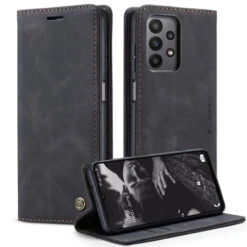 Black CaseMe Compact Flip Wallet Case For Galaxy A23 4G / 5G