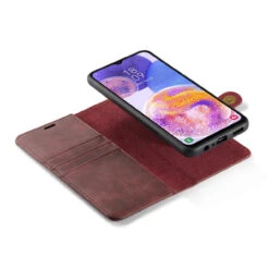 Red Galaxy A23 DG.Ming Textured 3 Card 1 Cash Wallet Magnetic Case -Cheap NewCase Store galaxy a23 dg ming wallet magnetic case red 6 40942.1701321201