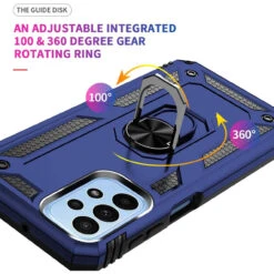 Navy Metal Circle 360 Degree Ring Case Cover For Galaxy A23 9 Navy Metal Circle 360 Degree Ring Case Cover For Galaxy A23 -Cheap NewCase Store galaxy a23 metal ring shock proof case navy 4 99790.1662070696