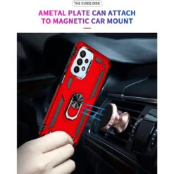 Red Galaxy A23 Metal 360 Degree Ring Holder Stand Case -Cheap NewCase Store galaxy a23 metal ring shock proof case red 3 10346.1686194888
