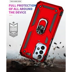 Red Galaxy A23 Metal 360 Degree Ring Holder Stand Case -Cheap NewCase Store galaxy a23 metal ring shock proof case red 4 50291.1686194888