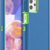 Galaxy A23 4G / 5G Heavy Duty Military Defender Case - Light Blue / Green
