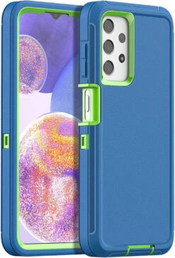 Galaxy A23 4G / 5G Heavy Duty Military Defender Case - Light Blue / Green