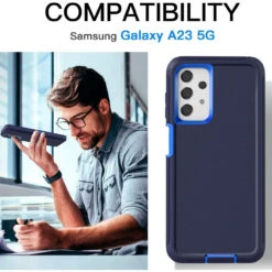 Navy Galaxy A23 Tough Military Grade Drop Proof Defender Case -Cheap NewCase Store galaxy a23 military grade defender case navy 4 65375.1680230085