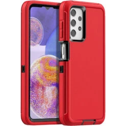 Red Tradies Heavy Duty Military Defender Case For Galaxy A23