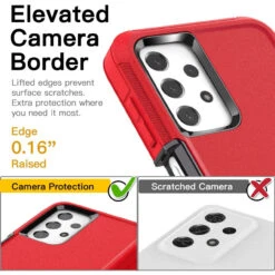 Red Tradies Heavy Duty Military Defender Case For Galaxy A23 -Cheap NewCase Store galaxy a23 military grade defender case red 7 28041.1685666984