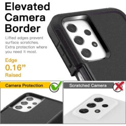 Black Galaxy A23 Tough Military Grade Drop Proof Holster Belt Clip -Cheap NewCase Store galaxy a23 military grade defender holster case black 5 57890.1685667022