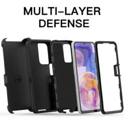 Black Galaxy A23 Tough Military Grade Drop Proof Holster Belt Clip -Cheap NewCase Store galaxy a23 military grade defender holster case black 6 33919.1685667022