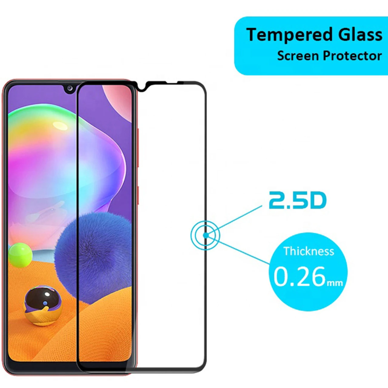 Full Cover Tempered Glass Screen Protector For Galaxy A31 3 Full Cover Tempered Glass Screen Protector For Galaxy A31 - Image 3