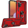 Red Galaxy A32 4G Heavy Duty 360 Rotating Metal Ring Stand Case