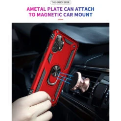 Red Galaxy A32 4G Heavy Duty 360 Rotating Metal Ring Stand Case 9 Red Galaxy A32 4G Heavy Duty 360 Rotating Metal Ring Stand Case -Cheap NewCase Store galaxy a32 4g metal ring shock proof case red 4 84567.1676285635