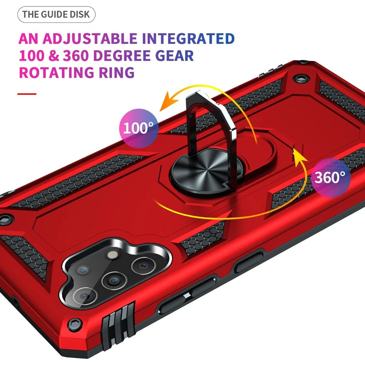Red Galaxy A32 4G Heavy Duty 360 Rotating Metal Ring Stand Case 5 Red Galaxy A32 4G Heavy Duty 360 Rotating Metal Ring Stand Case - Image 5