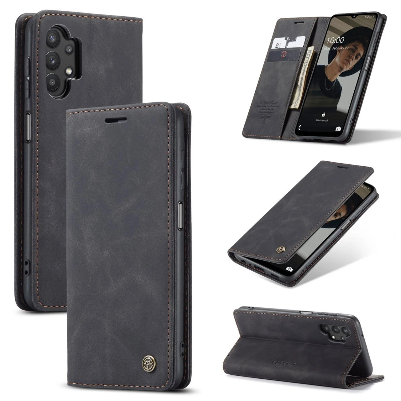 Black Galaxy A32 5G CaseMe Slim Magnetic Classy Wallet Case 5 Black Galaxy A32 5G CaseMe Slim Magnetic Classy Wallet Case - Image 5