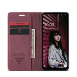 Wine Galaxy A32 5G CaseMe Soft Matte Quality Wallet Case