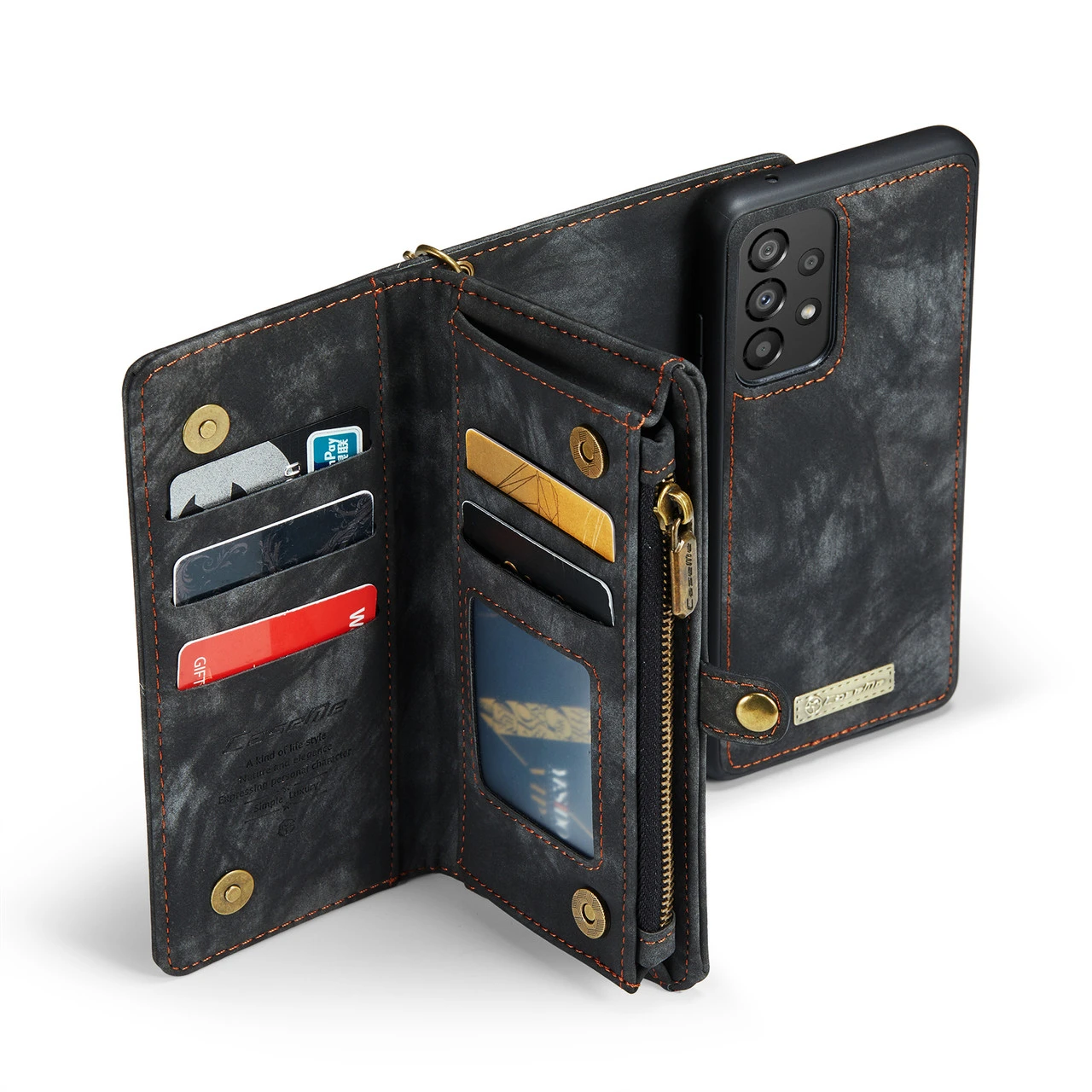 Black Galaxy A33 5G Multi-functional 2 In 1 Purse Wallet Magnetic Case 2 Black Galaxy A33 5G Multi-functional 2 In 1 Purse Wallet Magnetic Case - Image 2