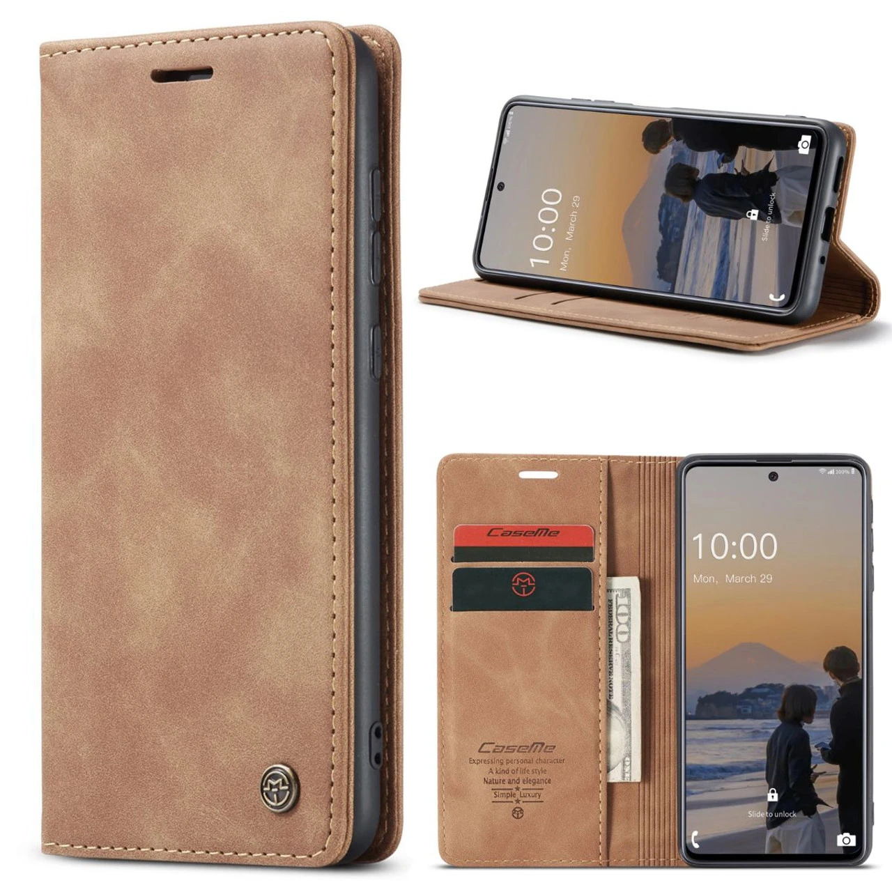 Brown Galaxy A33 5G CaseMe Slim 2 Card Slot Classy Wallet Case 2 Brown Galaxy A33 5G CaseMe Slim 2 Card Slot Classy Wallet Case - Image 2