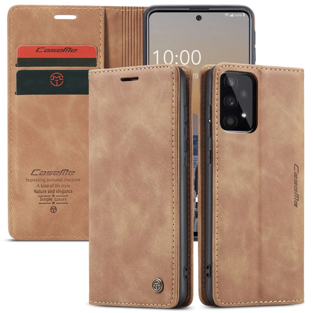 Brown Galaxy A33 5G CaseMe Slim 2 Card Slot Classy Wallet Case 5 Brown Galaxy A33 5G CaseMe Slim 2 Card Slot Classy Wallet Case - Image 5