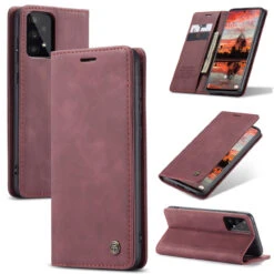 Wine Galaxy A33 5G CaseMe Slim Soft Wallet Case Cover