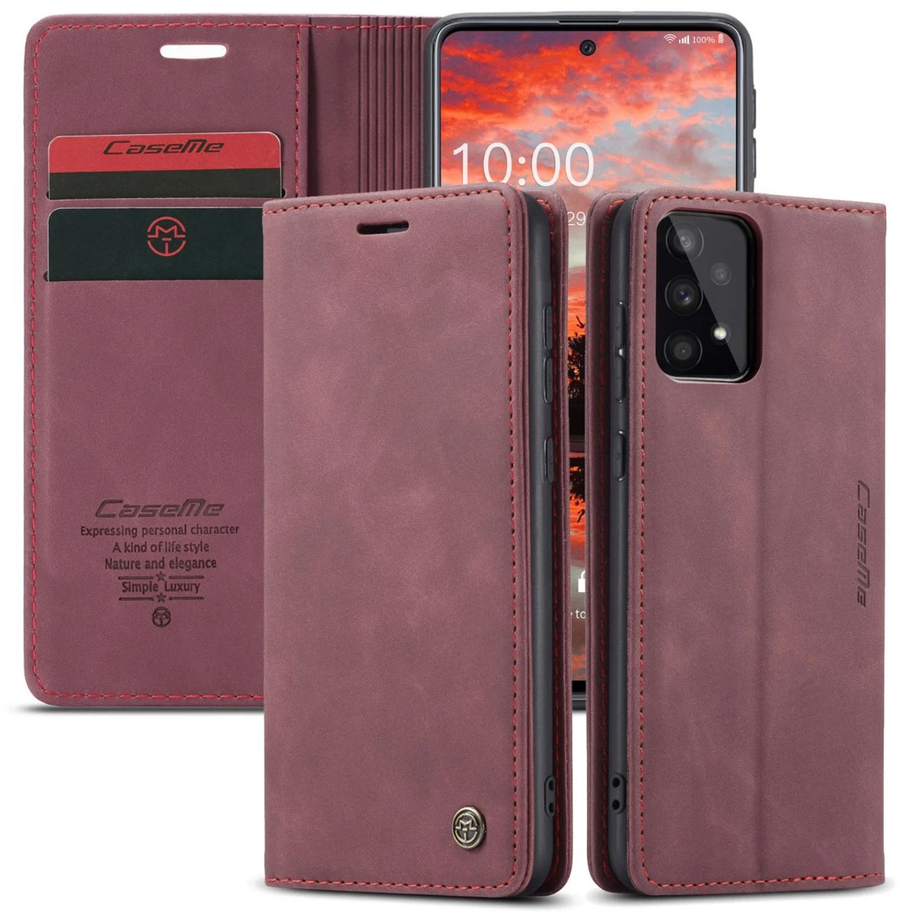 Wine Galaxy A33 5G CaseMe Slim Soft Wallet Case Cover 5 Wine Galaxy A33 5G CaseMe Slim Soft Wallet Case Cover - Image 5